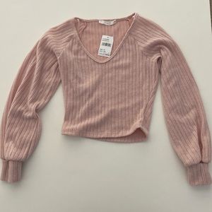 NWT Lush Light Pink Sweater Juniors XS x-small SOFT girl women spring
